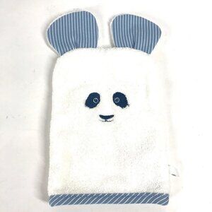HERMES baby baby Mitten Panda Wash cross pass-through body mittens towel Unused